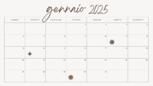 Planner Calendario Mensile Gennaio 2025 Minimal