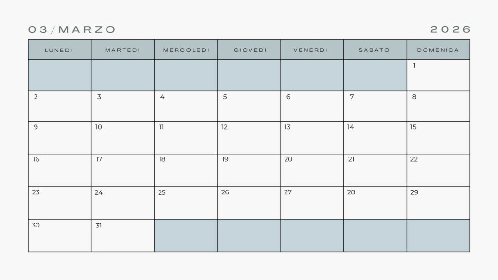 Calendario marzo 2026