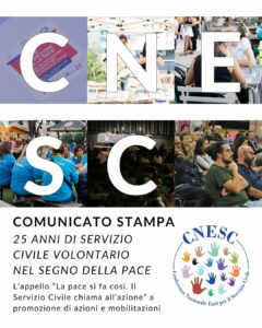 Comunicato stampa 25 anni di Servizio Civile volontario: la pace si fa così