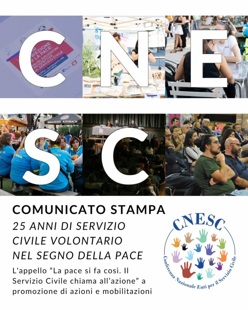Comunicato stampa 25 anni di Servizio Civile volontario: la pace si fa così